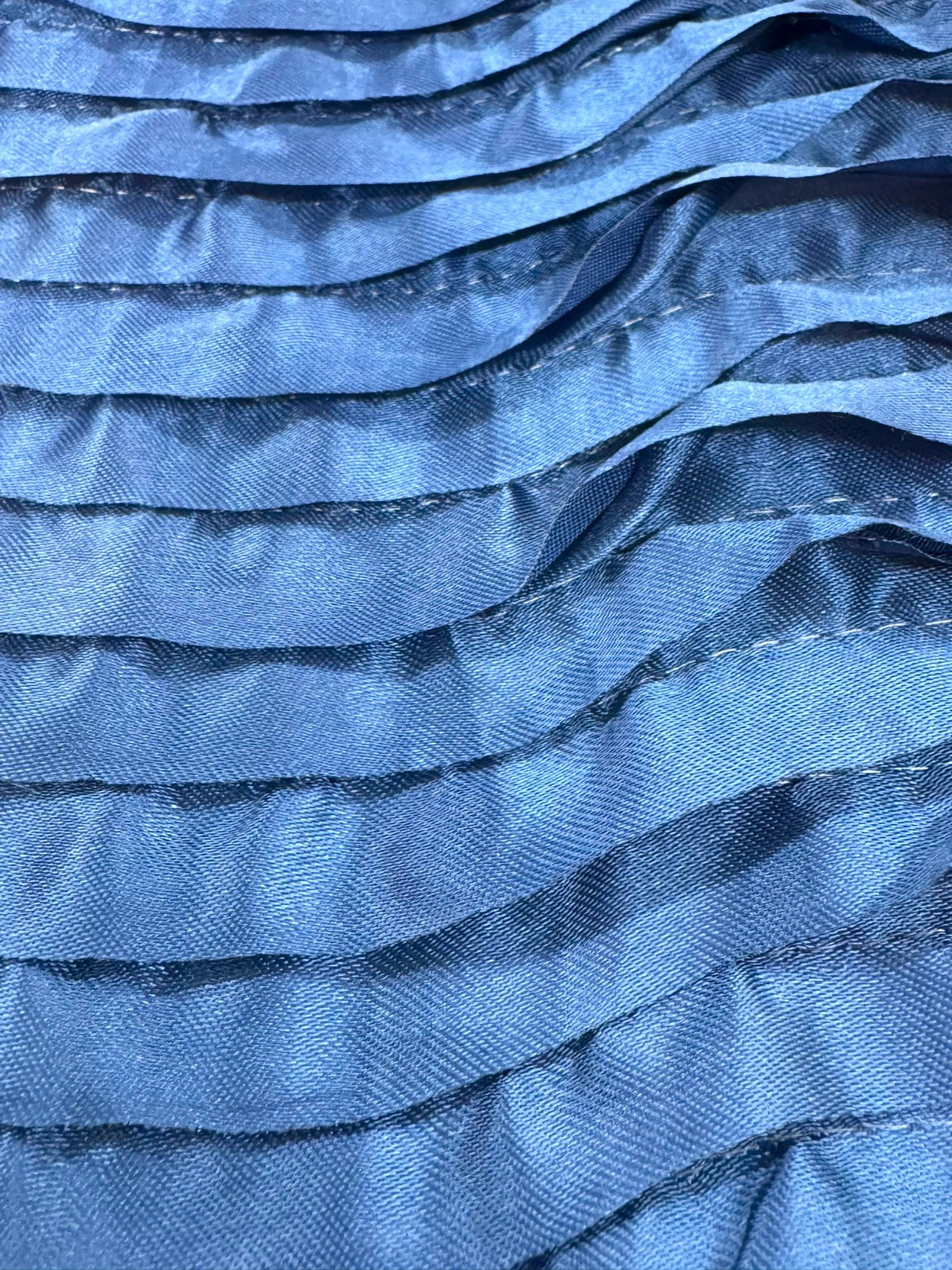 ML147 3D FLORAL WAVY RIBBON SATIN FABRIC