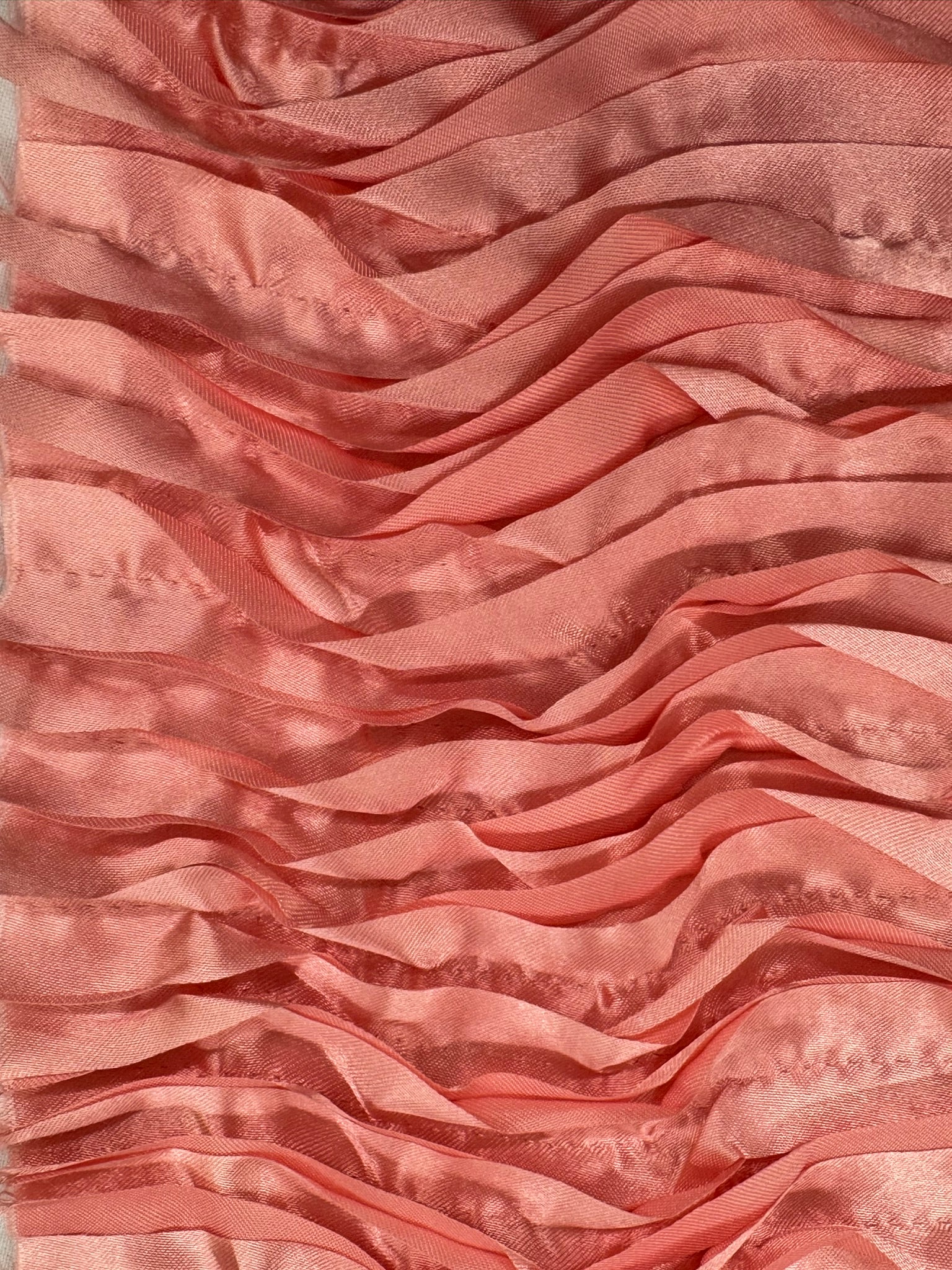 ML147 3D FLORAL WAVY RIBBON SATIN FABRIC