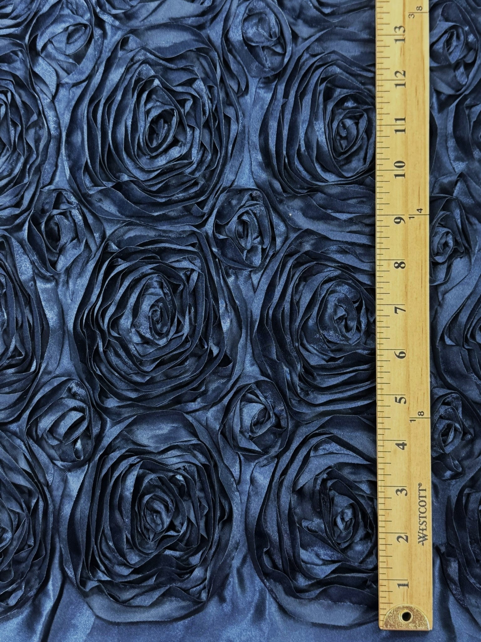 ML148 3D FLORAL ROSETTE RIBBON SATIN FABRIC