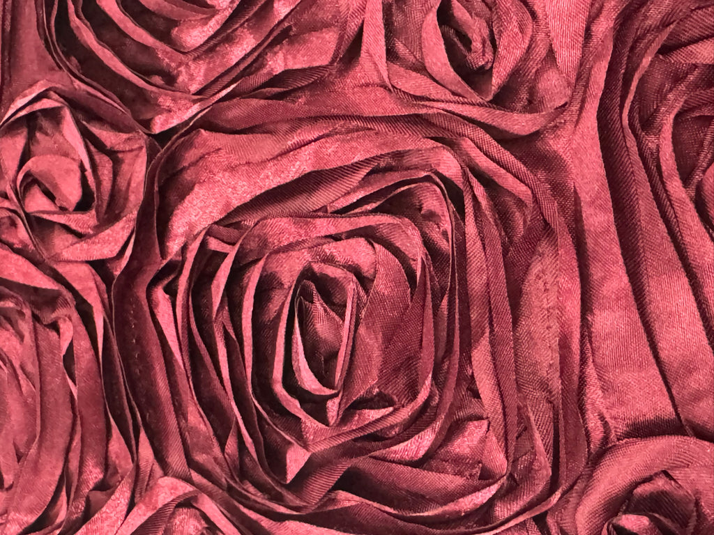ML148 3D FLORAL ROSETTE RIBBON SATIN FABRIC