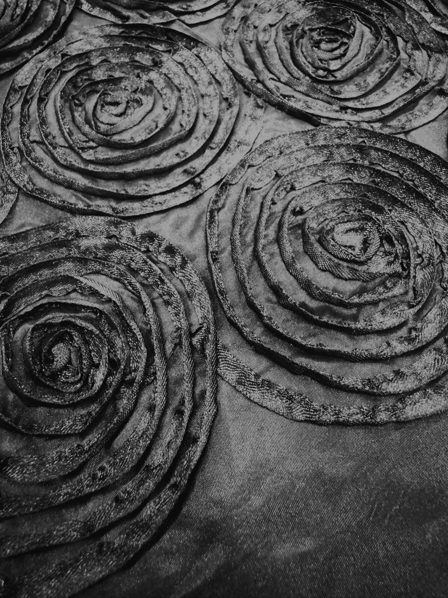 ML150 3D FLORAL ROSETTE RIBBON TAFFETA FABRIC