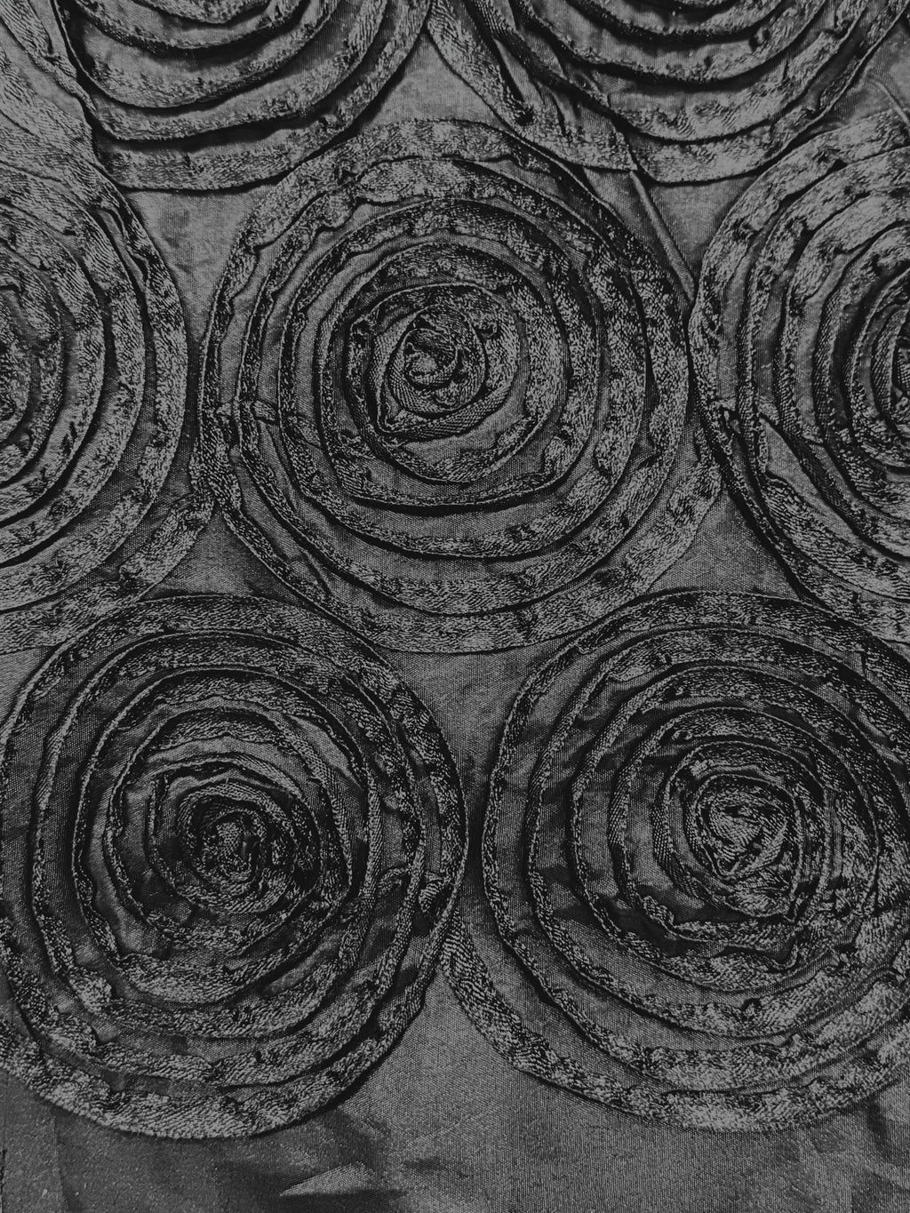 ML150 3D FLORAL ROSETTE RIBBON TAFFETA FABRIC