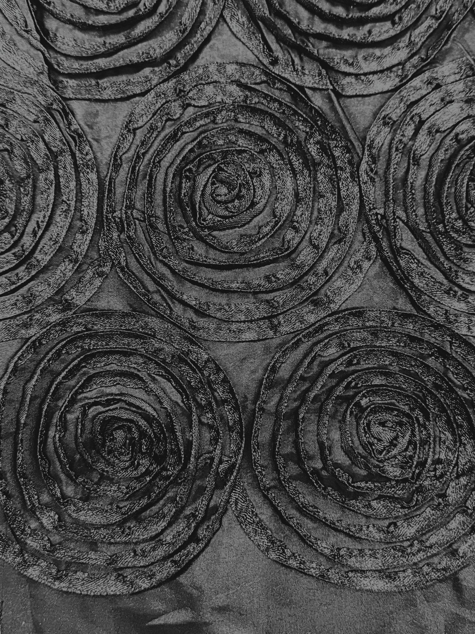 ML150 3D FLORAL ROSETTE RIBBON TAFFETA FABRIC