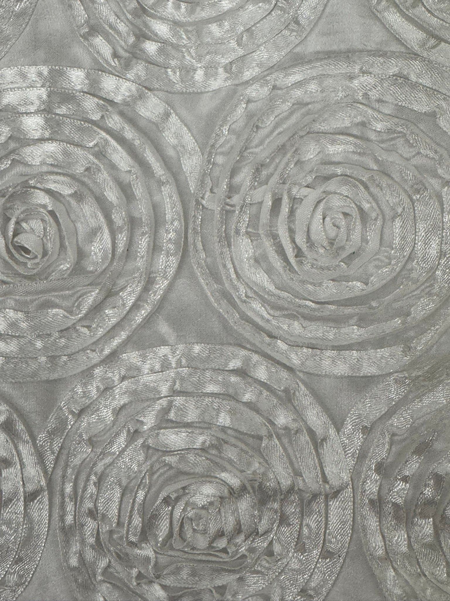 ML150 3D FLORAL ROSETTE RIBBON TAFFETA FABRIC