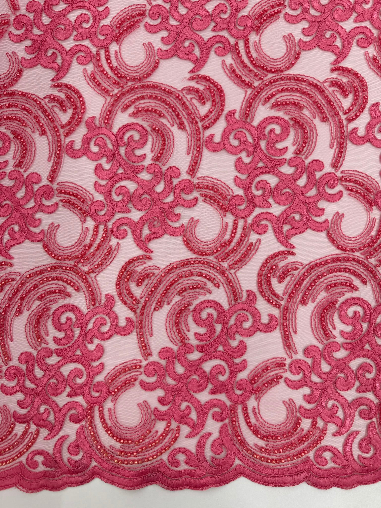 ML104 Embroidered, Corded and Beaded Lace