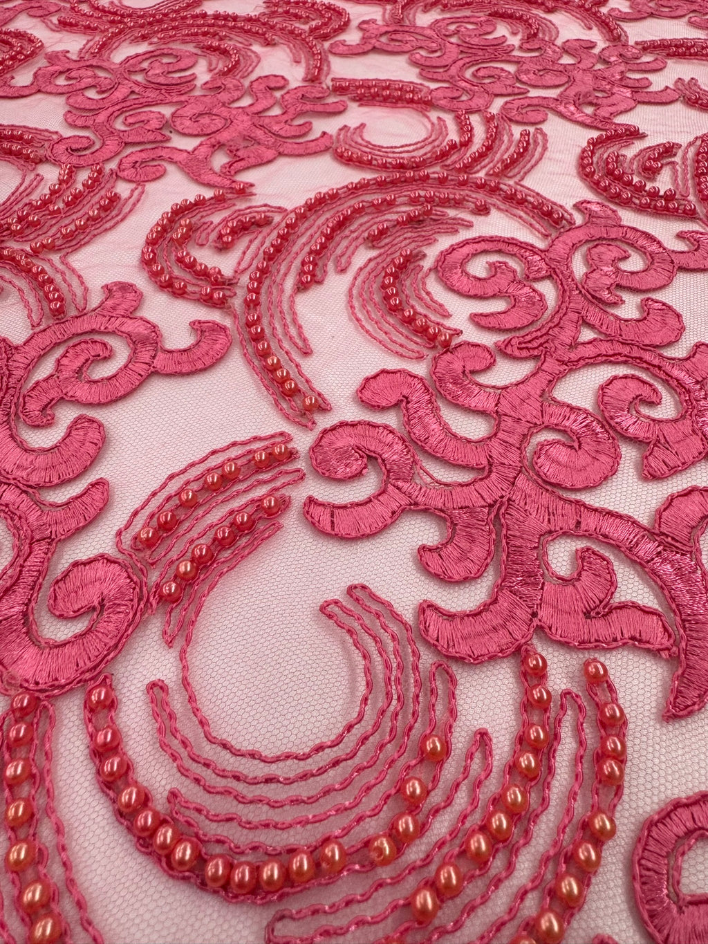 ML104 Embroidered, Corded and Beaded Lace