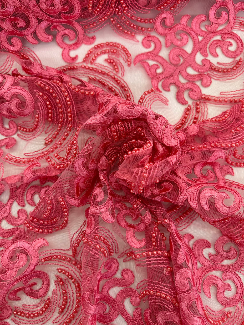 ML104 Embroidered, Corded and Beaded Lace