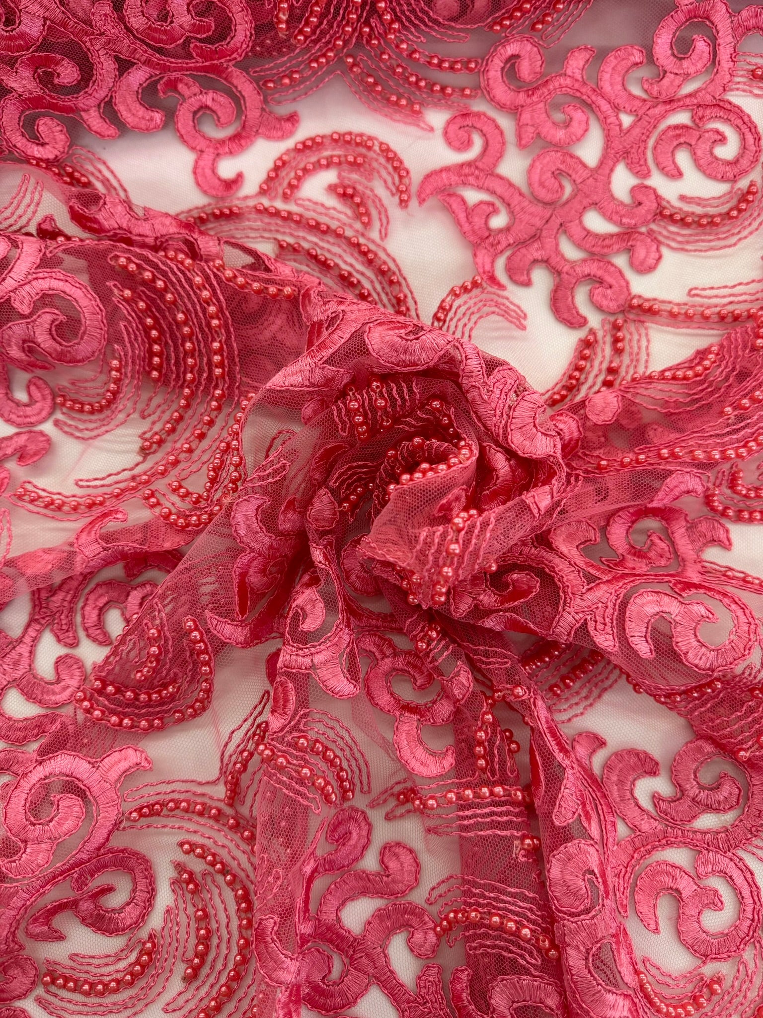 ML104 Embroidered, Corded and Beaded Lace