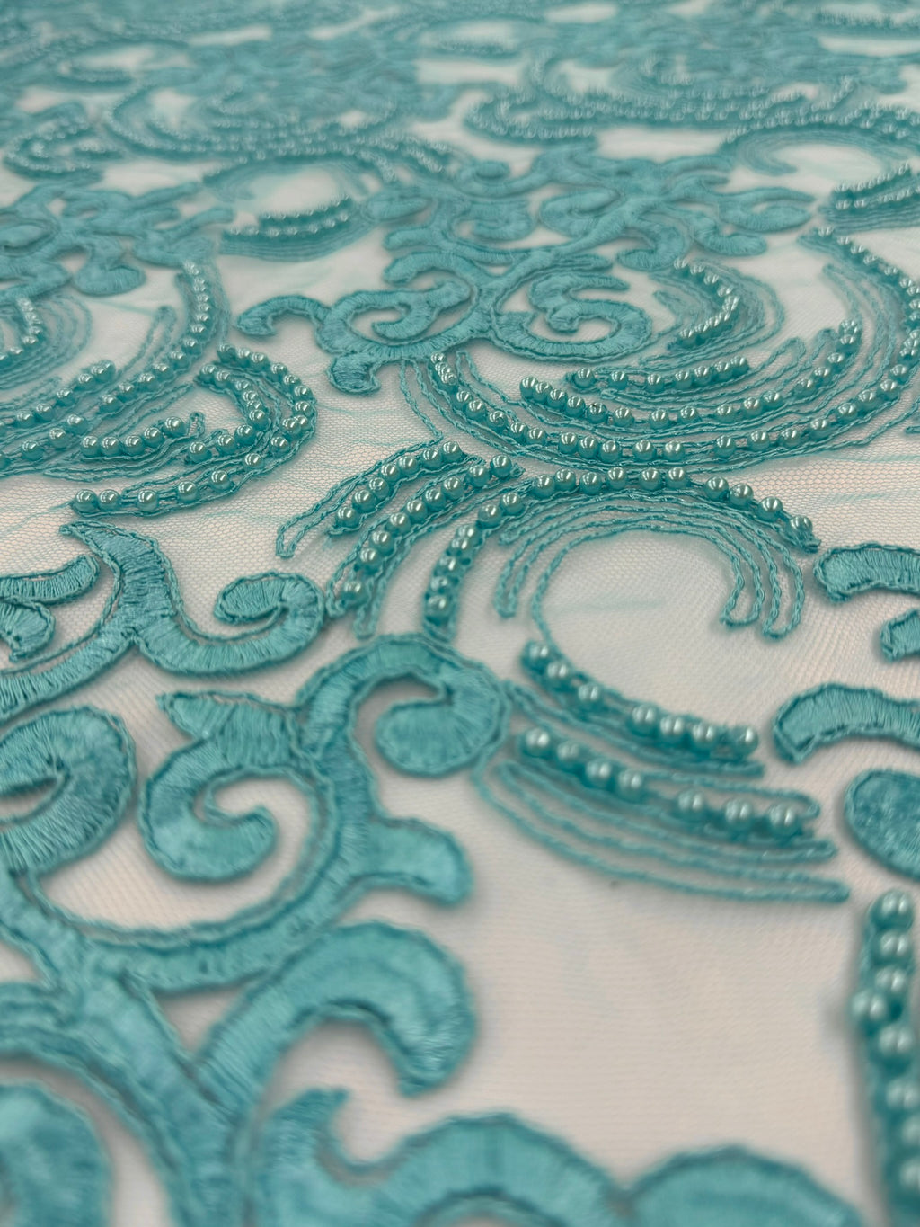 ML104 Embroidered, Corded and Beaded Lace