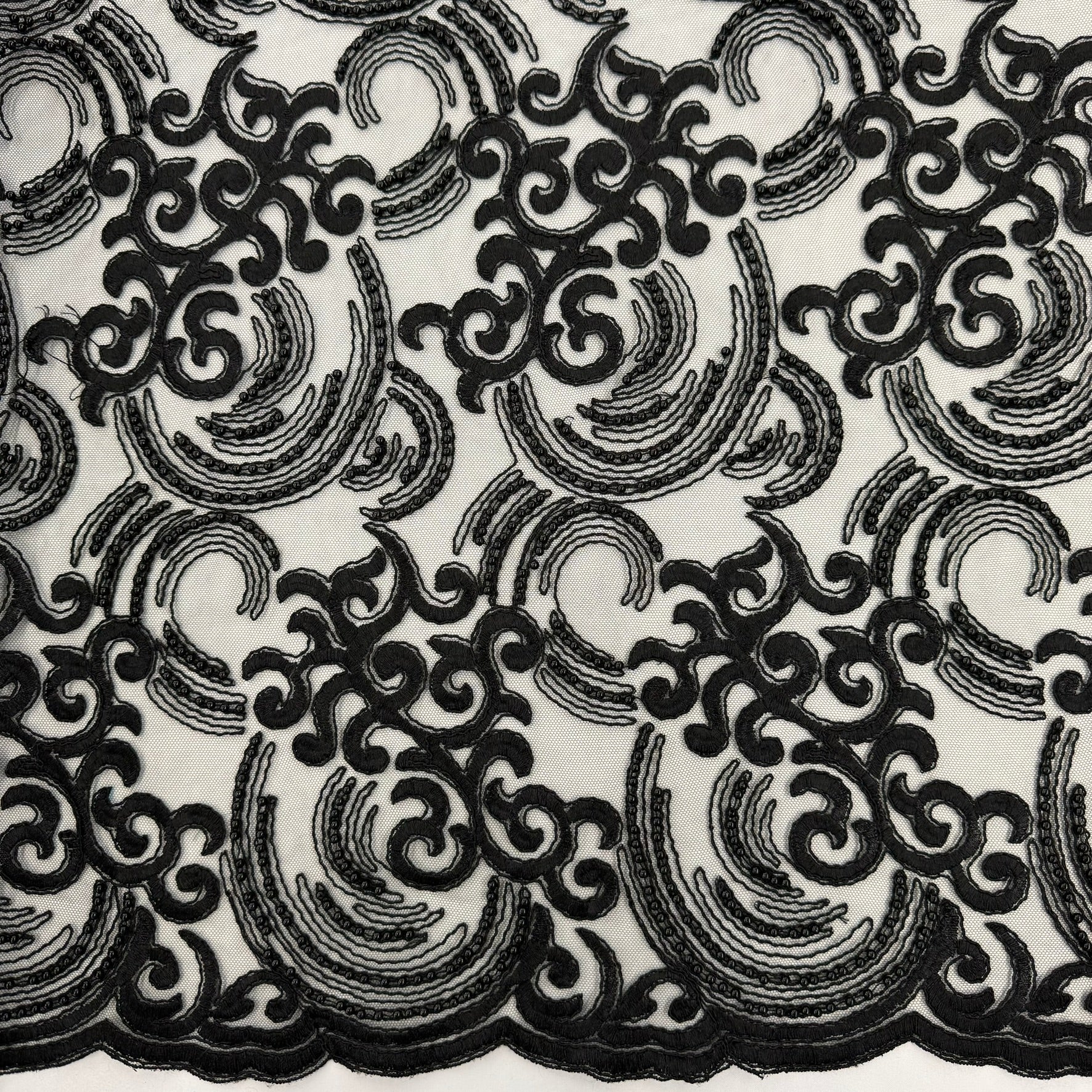 ML104 Embroidered, Corded and Beaded Lace