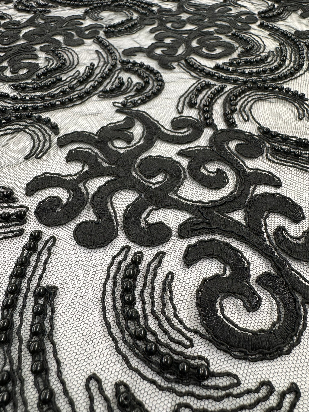 ML104 Embroidered, Corded and Beaded Lace