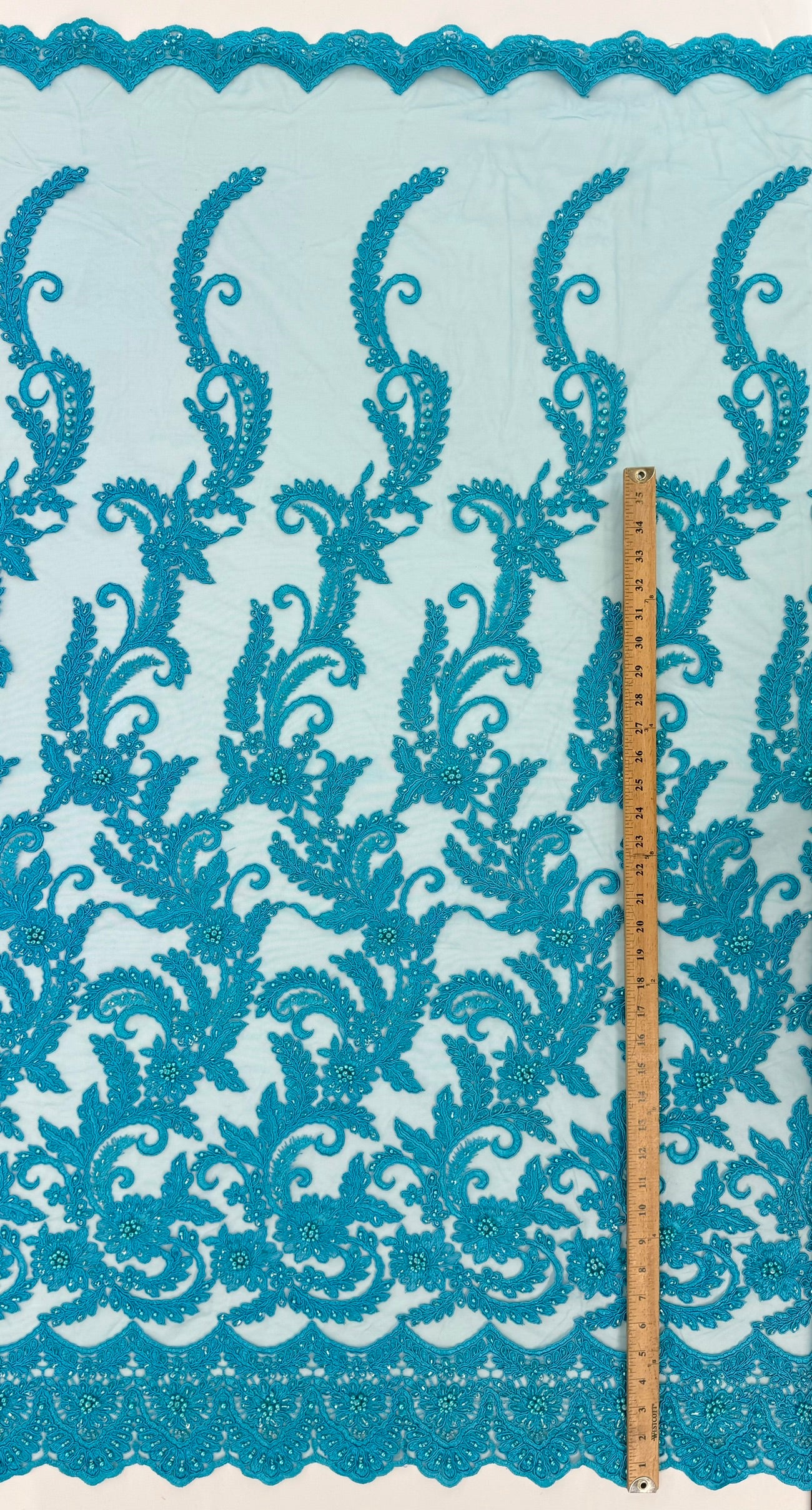 ML103 Floral Embroidery, Corded and Beaded Lace