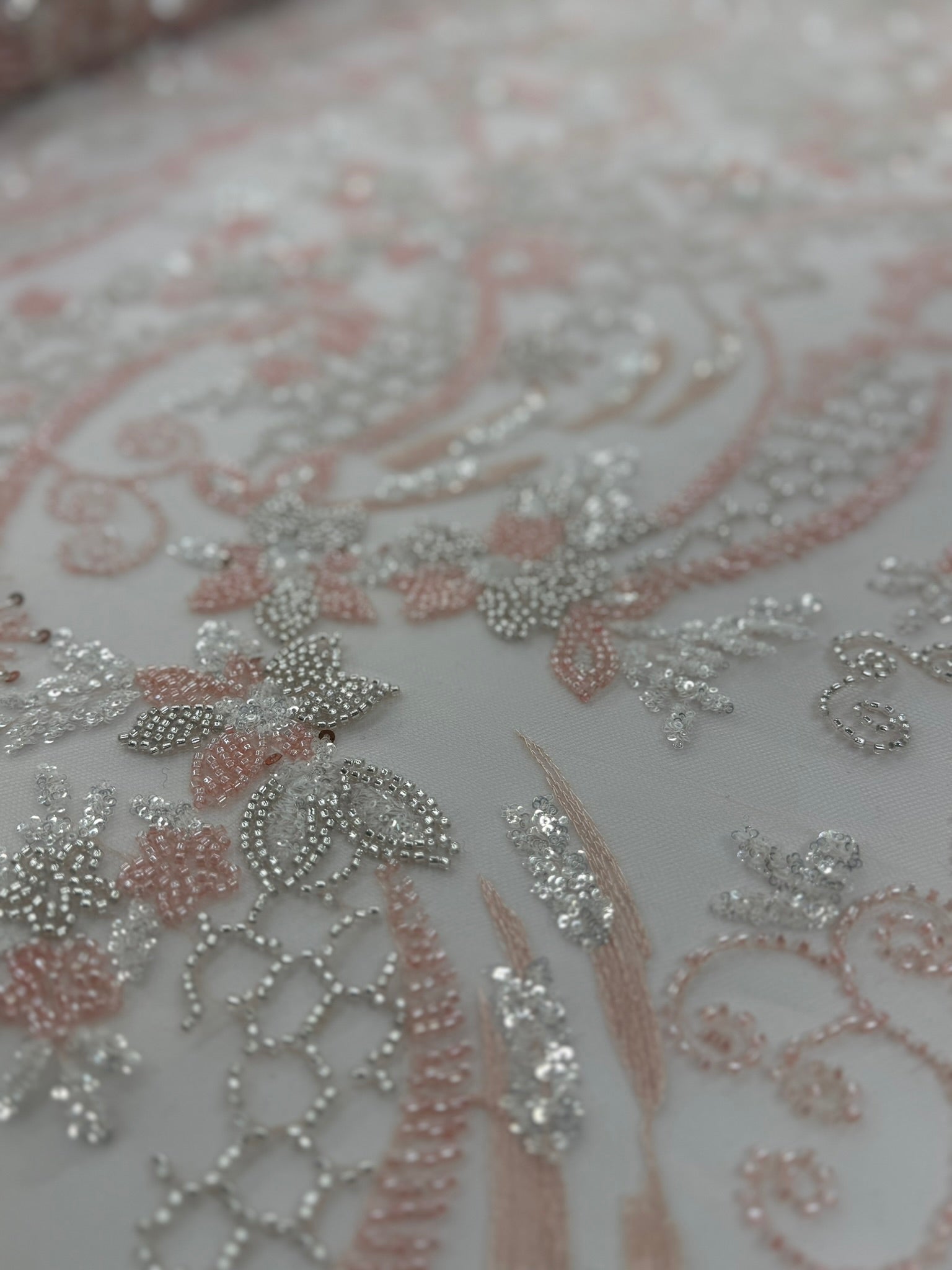 ML124 Floral Embroidery and Beaded Lace