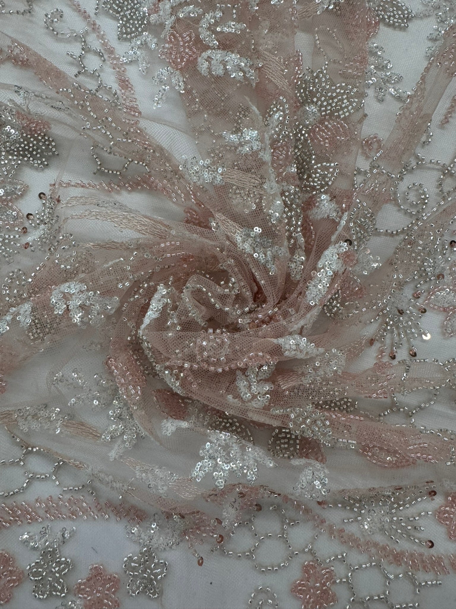 ML124 Floral Embroidery and Beaded Lace