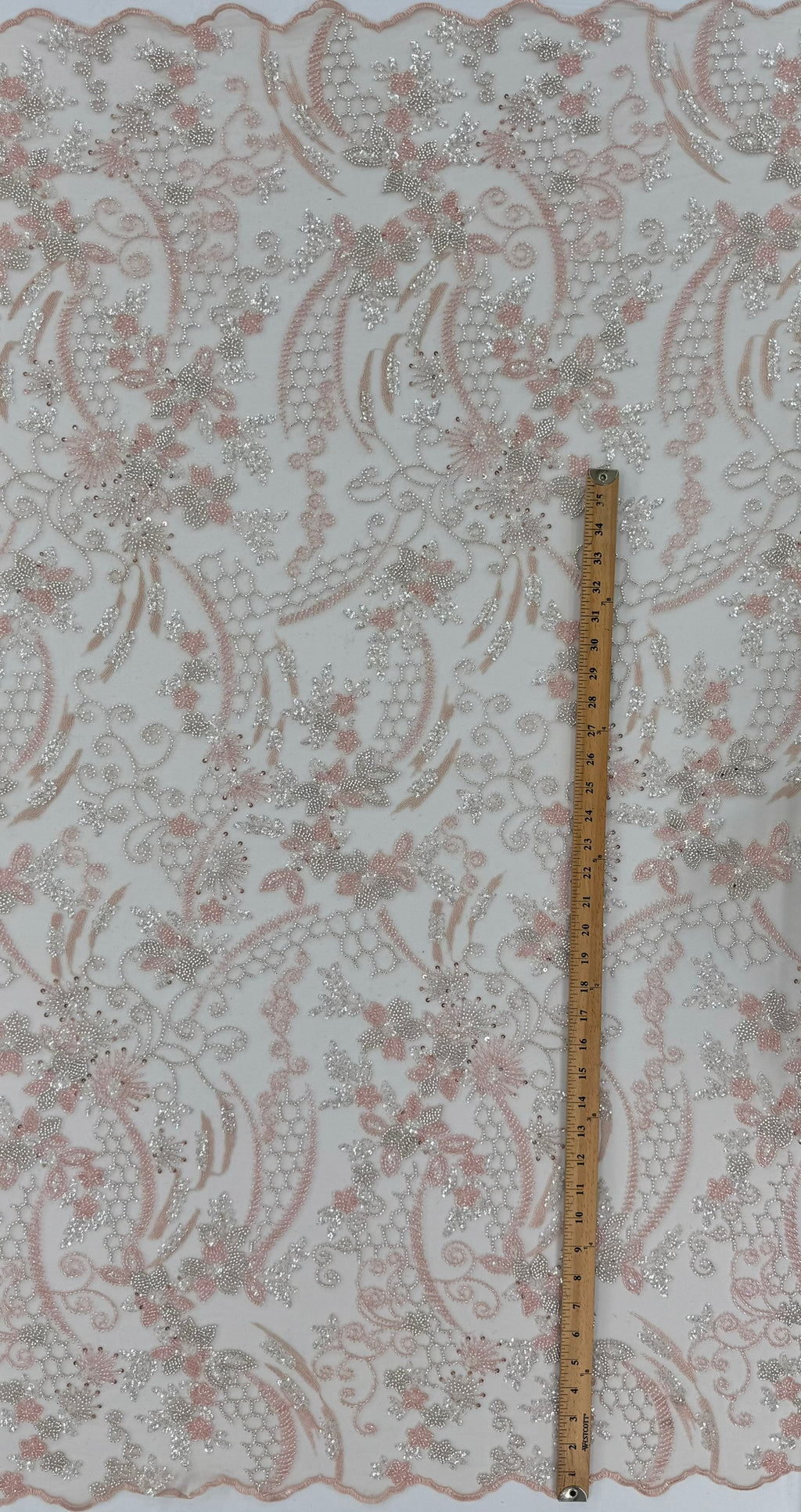 ML124 Floral Embroidery and Beaded Lace