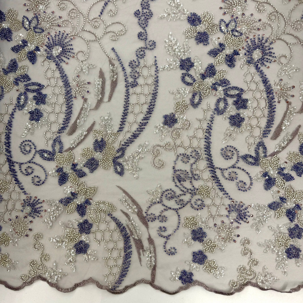 ML124 Floral Embroidery and Beaded Lace