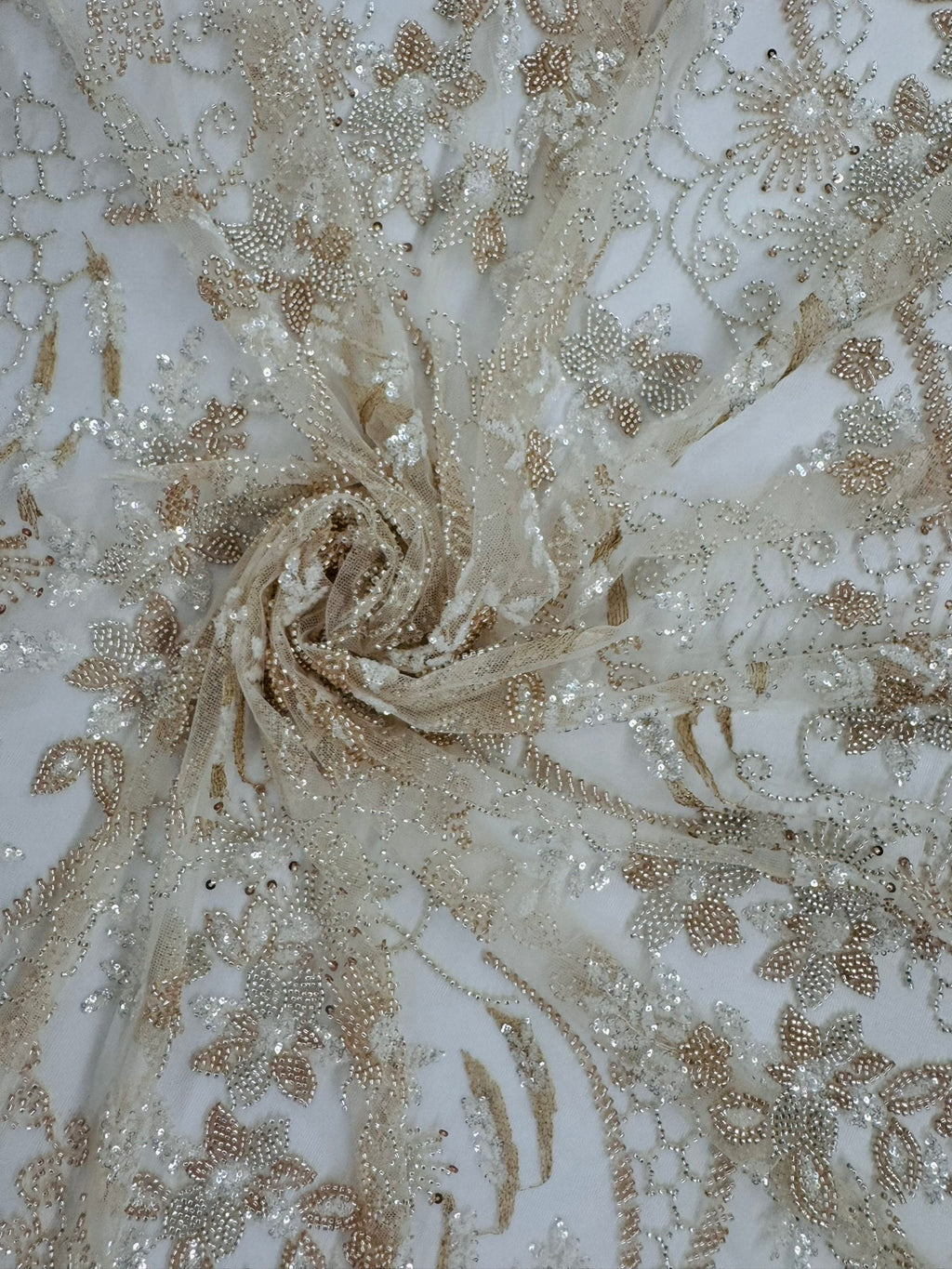 ML124 Floral Embroidery and Beaded Lace