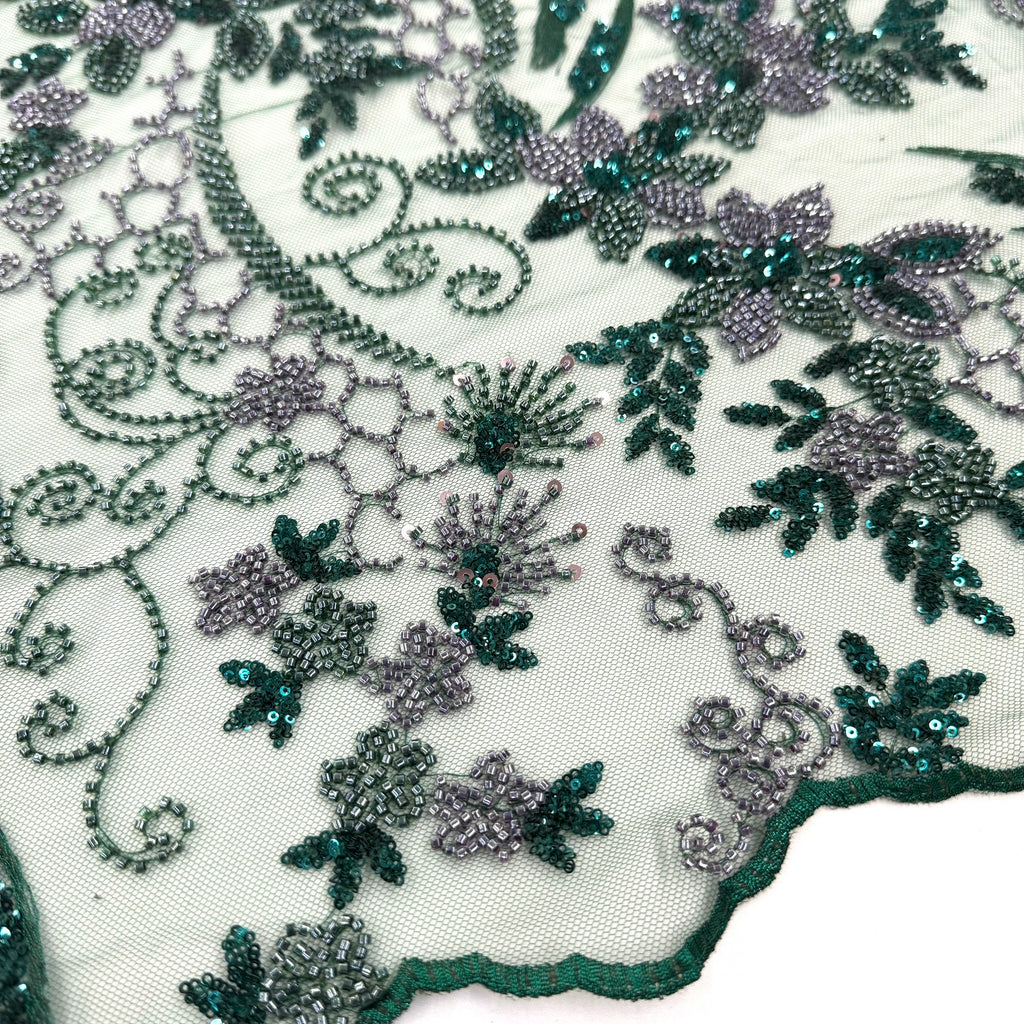 ML124 Floral Embroidery and Beaded Lace