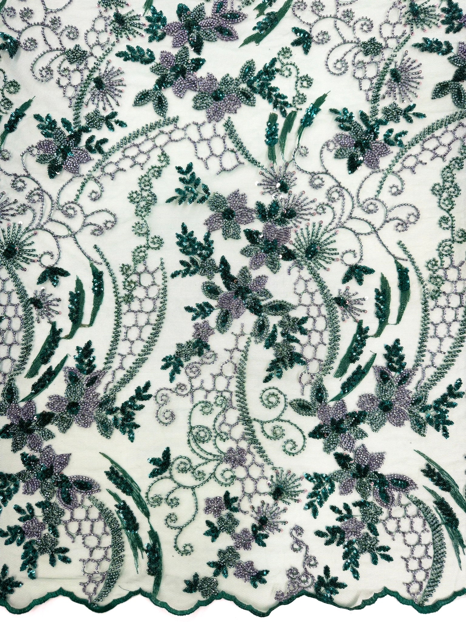 ML124 Floral Embroidery and Beaded Lace