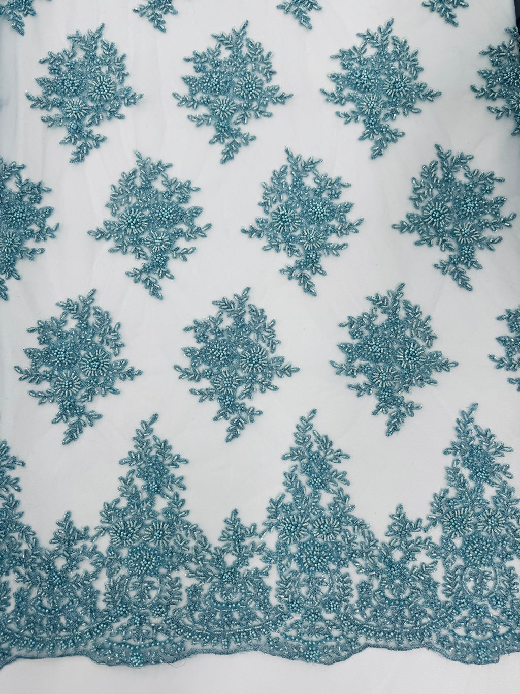 ML122 Floral Embroidery and Beaded Lace