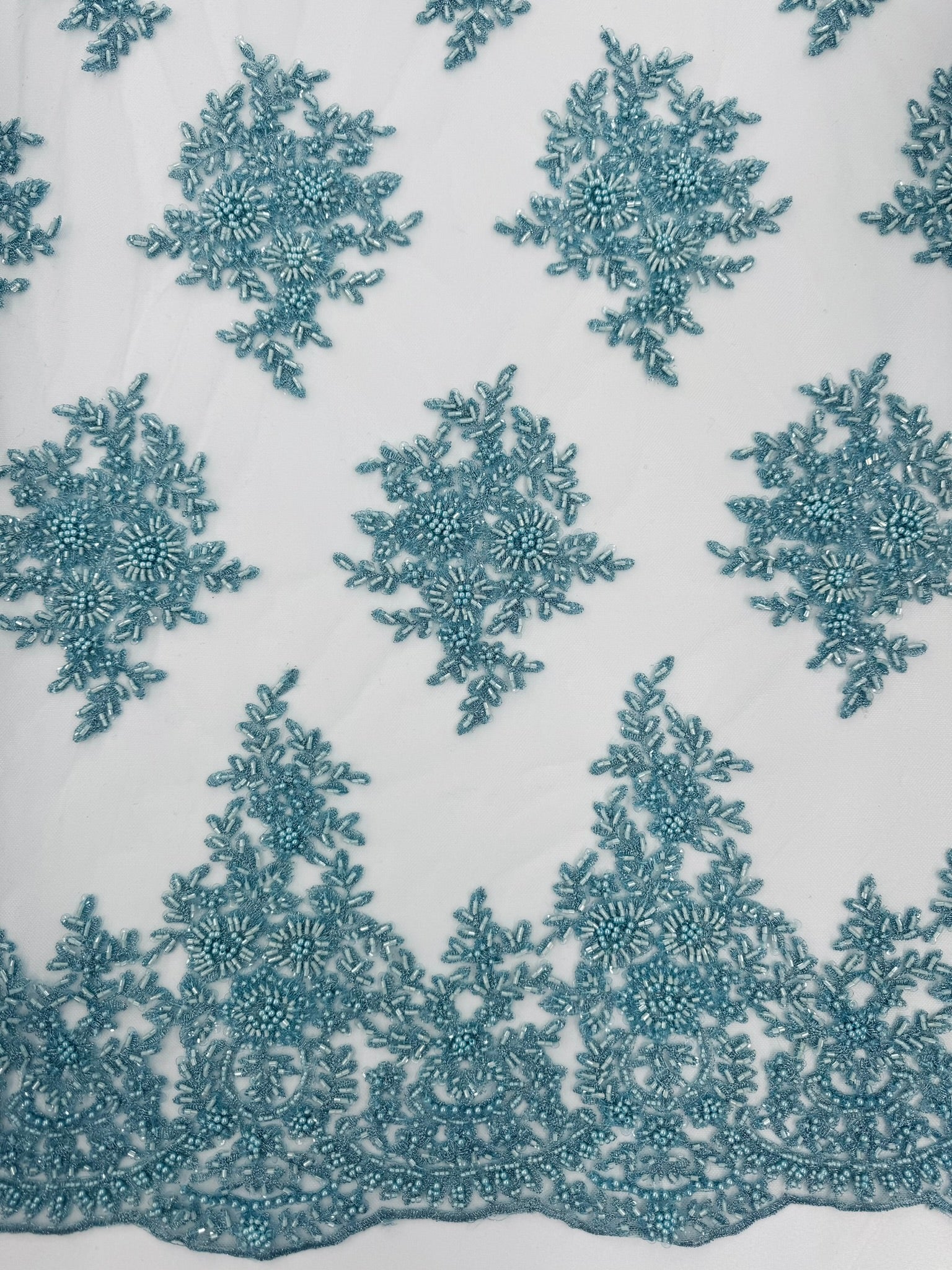 ML122 Floral Embroidery and Beaded Lace