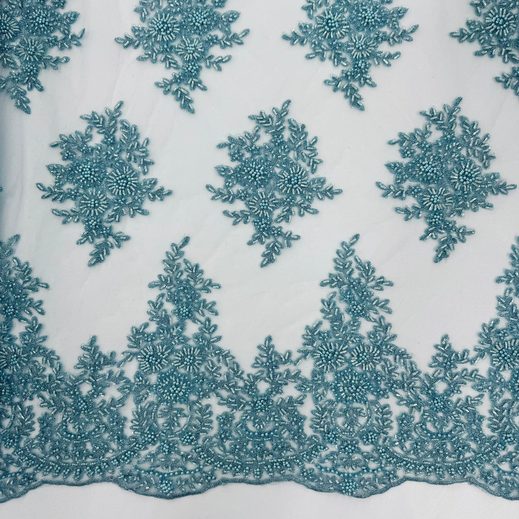 ML122 Floral Embroidery and Beaded Lace