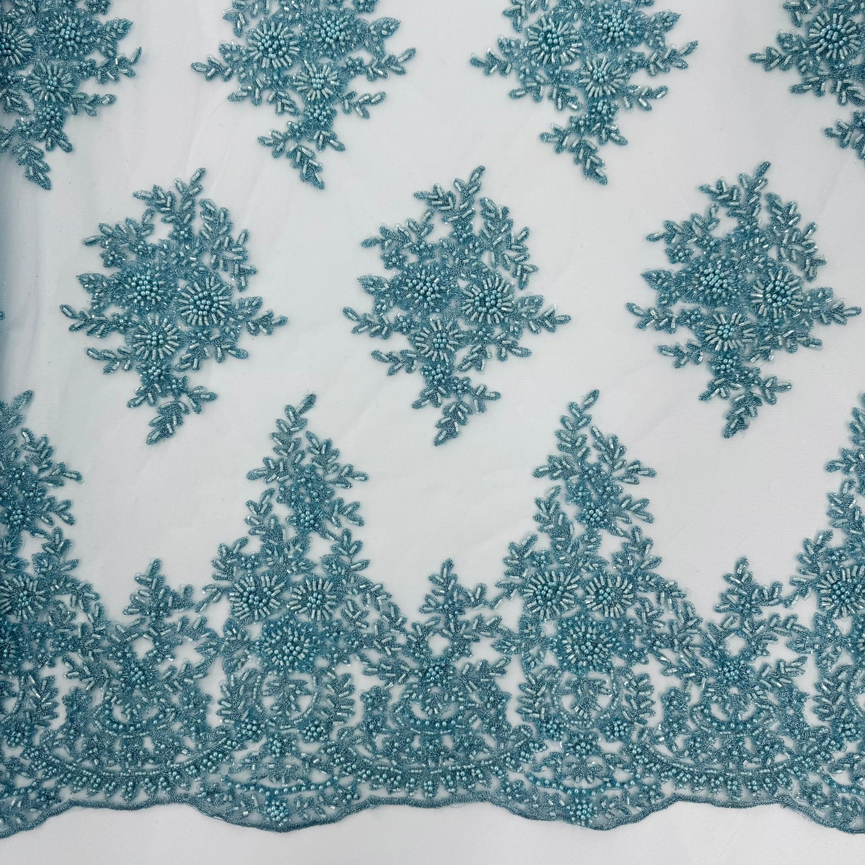 ML122 Floral Embroidery and Beaded Lace