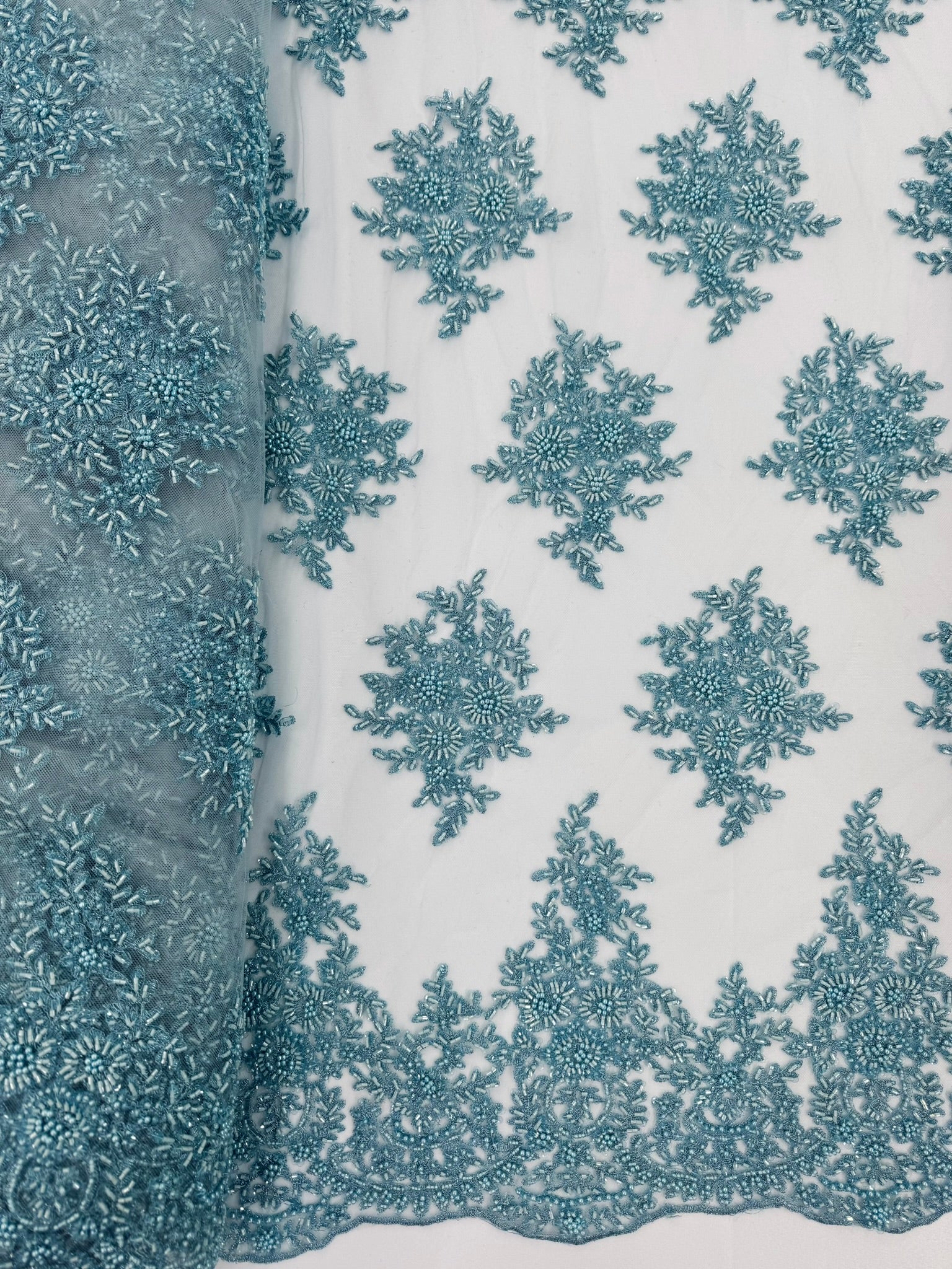 ML122 Floral Embroidery and Beaded Lace