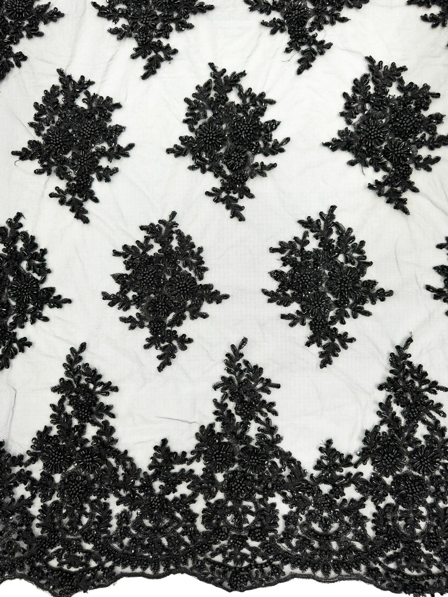 ML122 Floral Embroidery and Beaded Lace