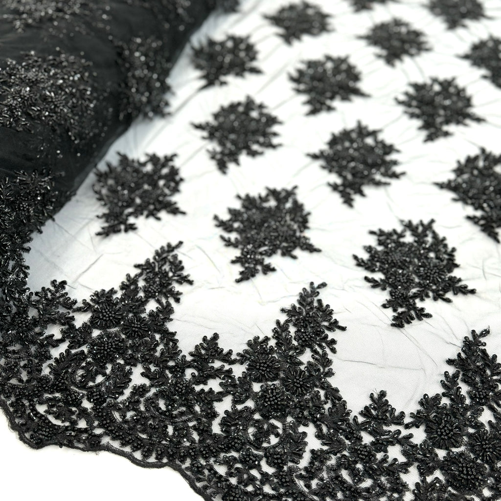 ML122 Floral Embroidery and Beaded Lace