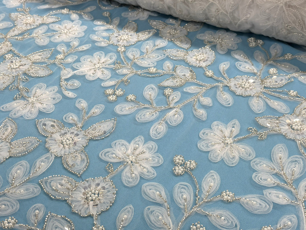 ML 156 Floral Embroidery and Beaded Lace