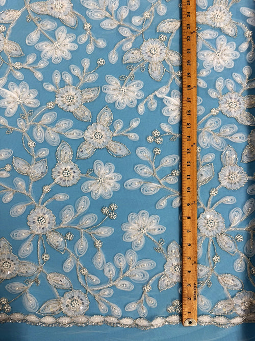 ML 156 Floral Embroidery and Beaded Lace