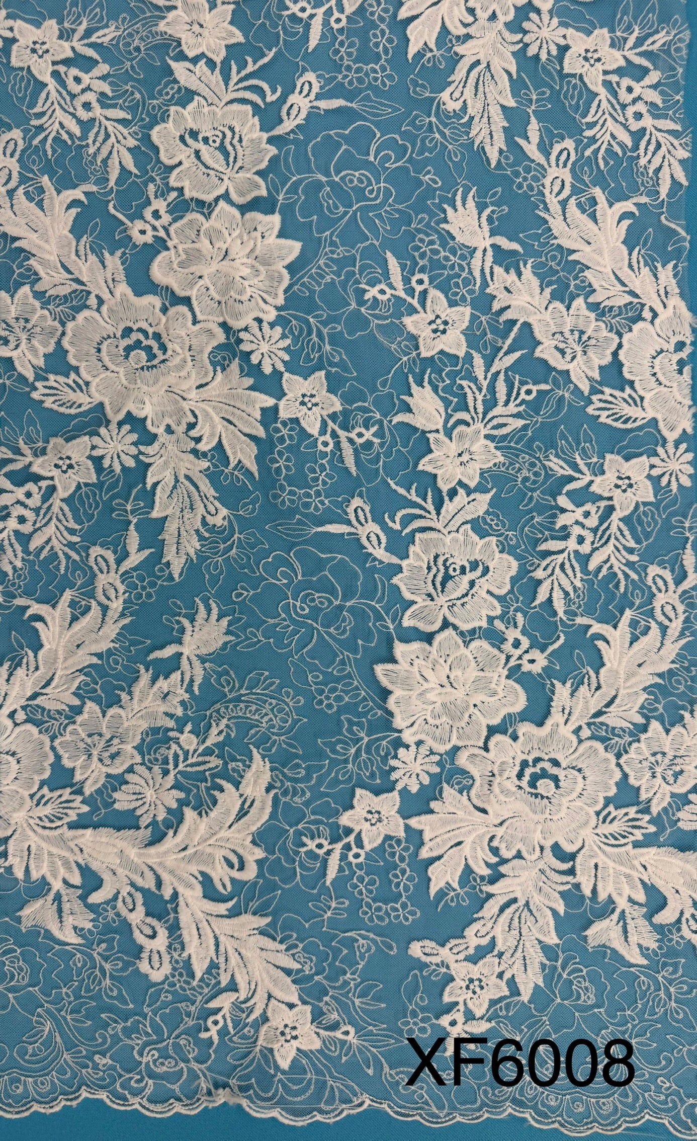 ML158 WHITE Floral Lace Embroidery