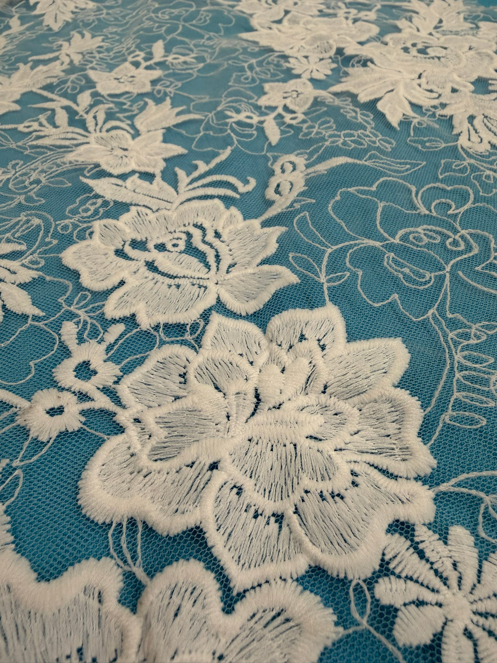 ML158 WHITE Floral Lace Embroidery