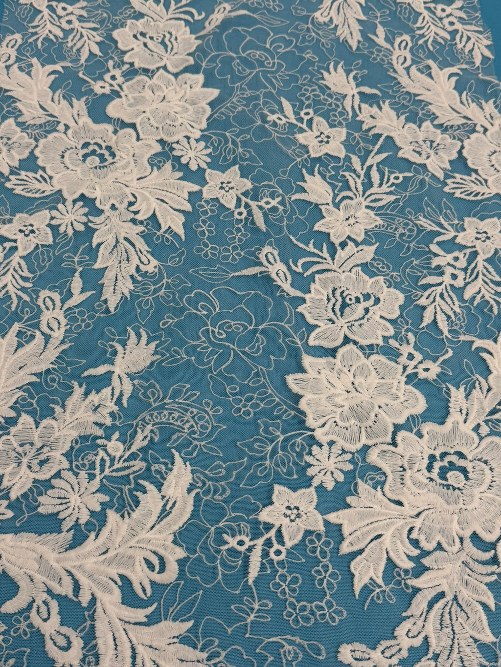 ML158 WHITE Floral Lace Embroidery