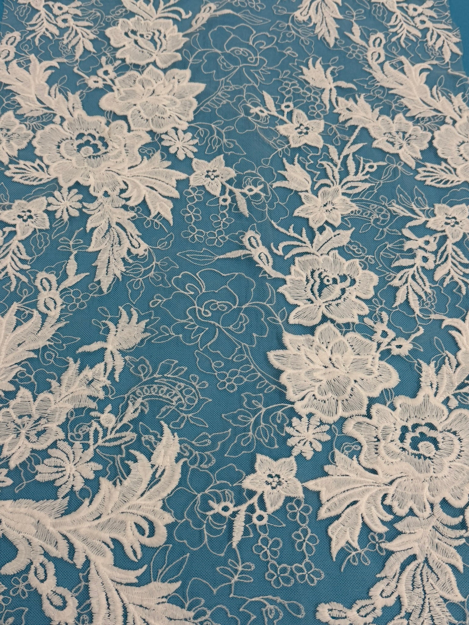 ML158 WHITE Floral Lace Embroidery