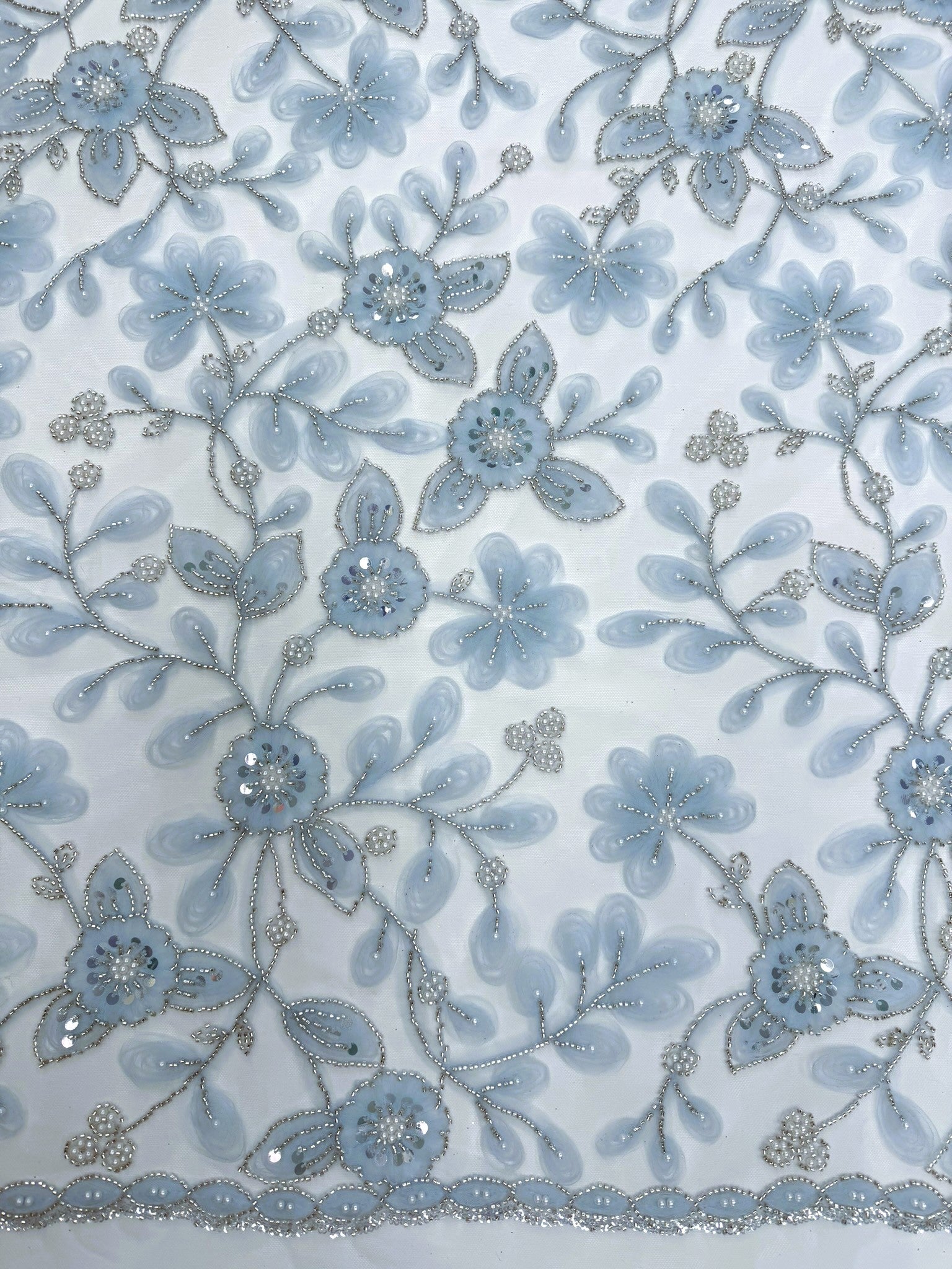 ML 156 Floral Embroidery and Beaded Lace