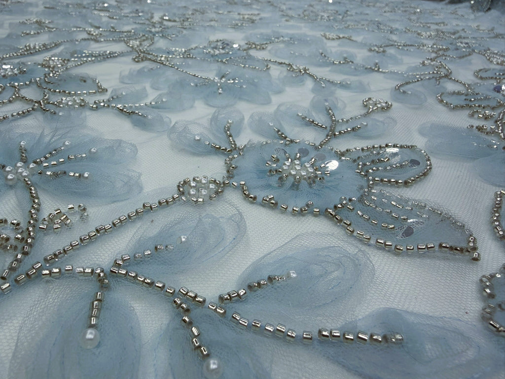 ML 156 Floral Embroidery and Beaded Lace