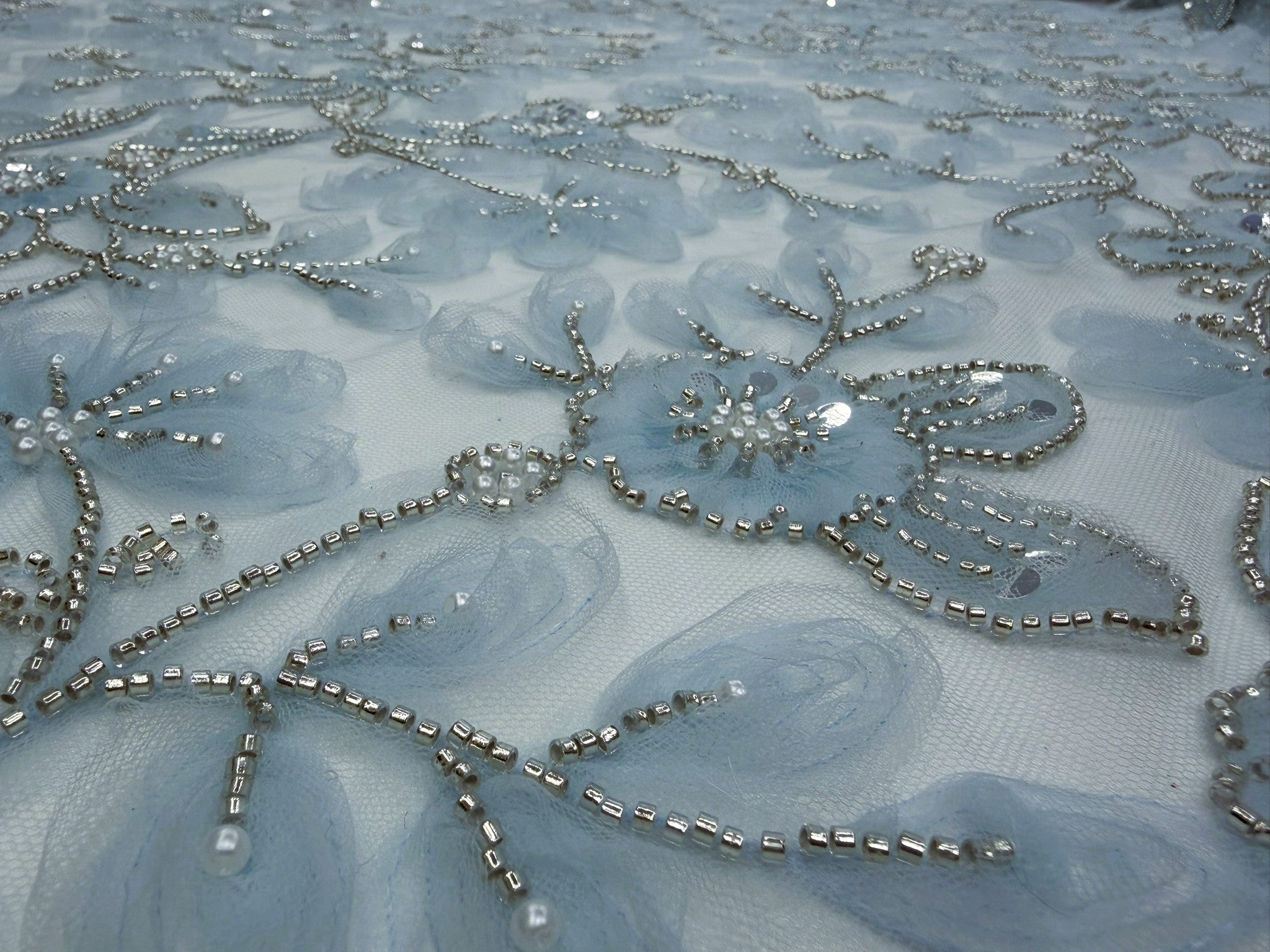 ML 156 Floral Embroidery and Beaded Lace