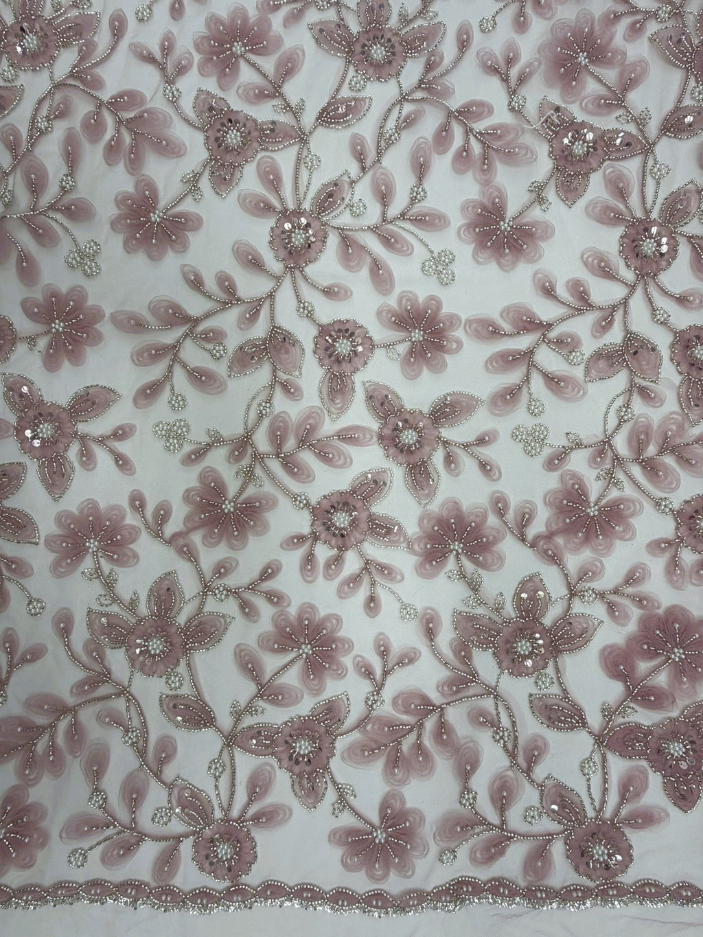 ML 156 Floral Embroidery and Beaded Lace