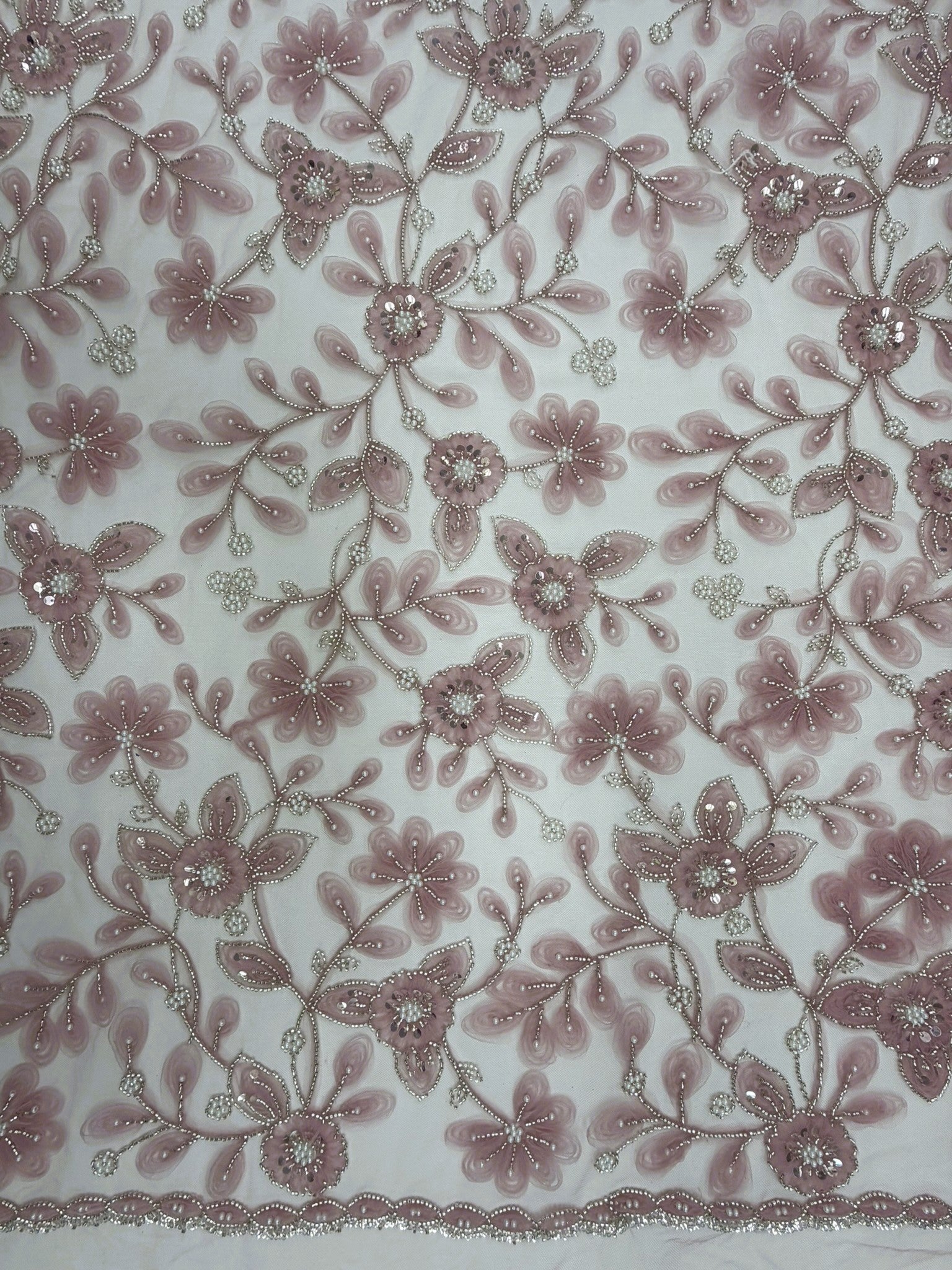 ML 156 Floral Embroidery and Beaded Lace