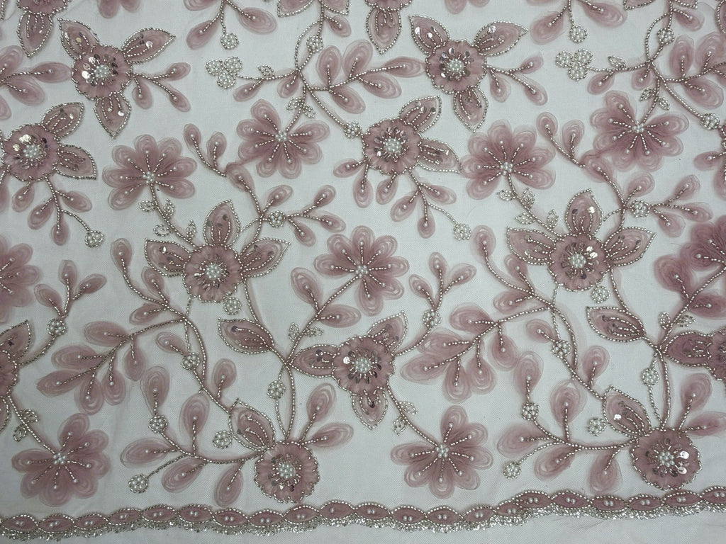 ML 156 Floral Embroidery and Beaded Lace