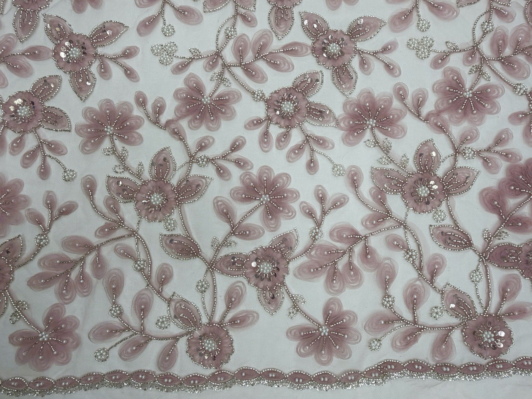 ML 156 Floral Embroidery and Beaded Lace