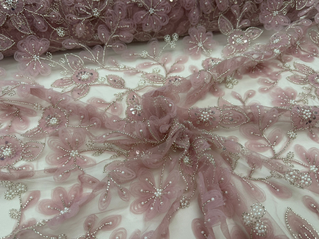 ML 156 Floral Embroidery and Beaded Lace
