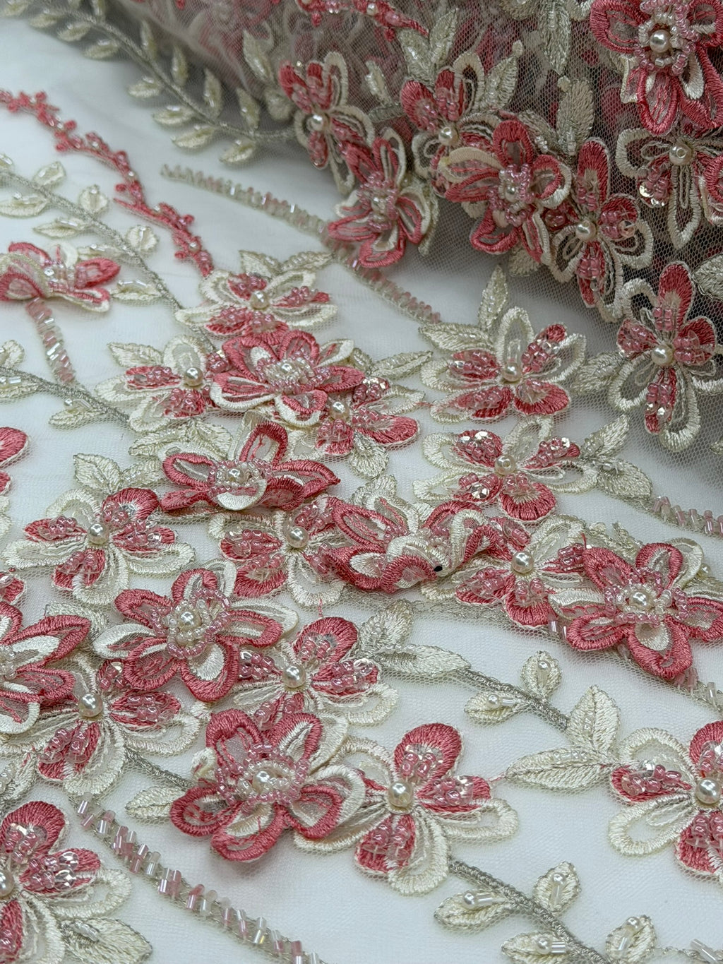 ML 159 3D Floral Embroidered and Beaded Lace