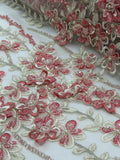 ML 159 3D Floral Embroidered and Beaded Lace