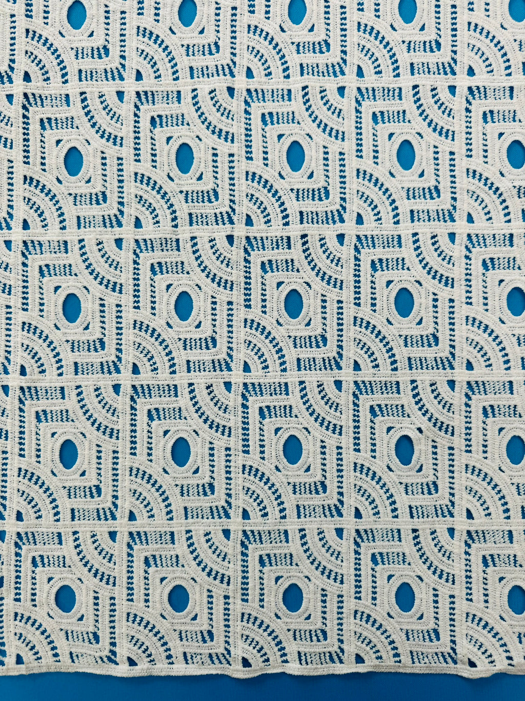 ML117 OFF WHITE Geometric Lace Guipiure / Chemical Lace Embroidery