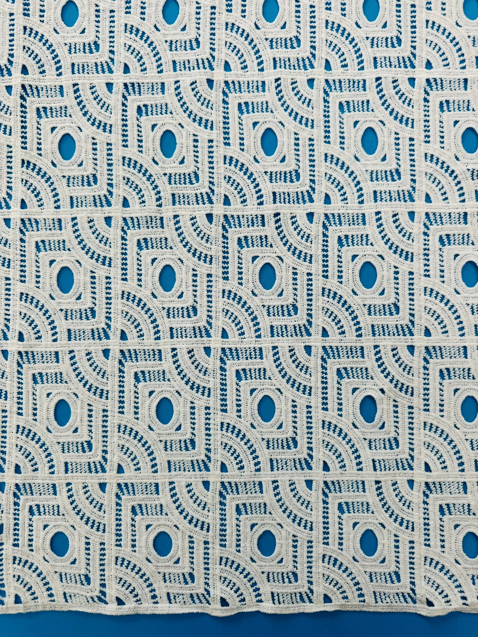 ML117 OFF WHITE Geometric Lace Guipiure / Chemical Lace Embroidery