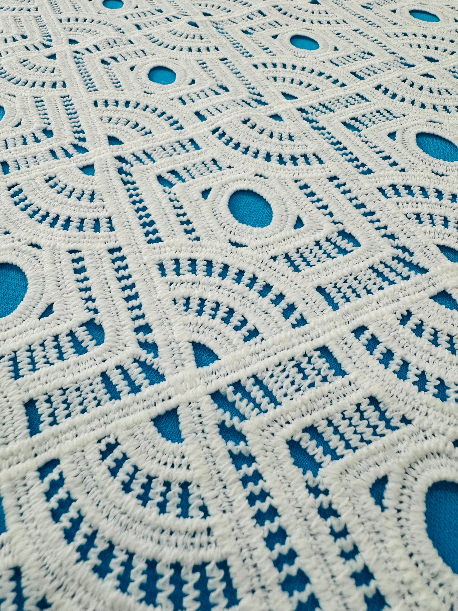 ML117 OFF WHITE Geometric Lace Guipiure / Chemical Lace Embroidery