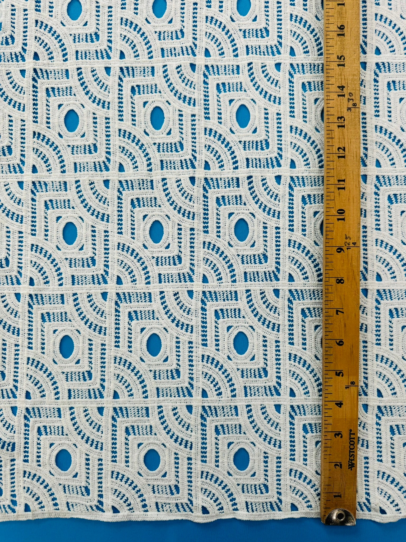 ML117 OFF WHITE Geometric Lace Guipiure / Chemical Lace Embroidery